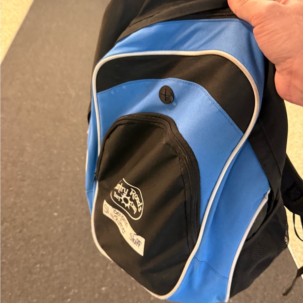 Blue and Black Backpack